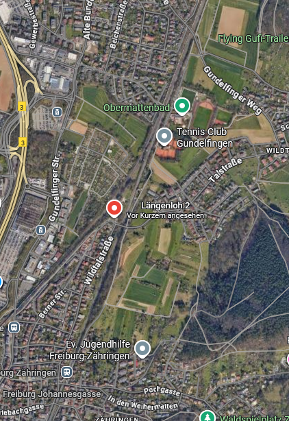 Karte von Freiburg oder Emmendingen nach Buchholz zum Reithof.